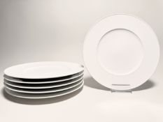 KPM Berlin Urania Weiß 6 x Speiseteller 27 cm