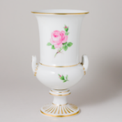 Meissen Amphorenvase Rote Rose 20 cm 1. Wahl unbeschädigt