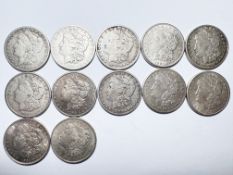 12 x Morgan Dollar USA Silber