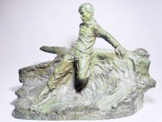 Victor DEMANET (1895-1964) Bronze Steuermann sign.