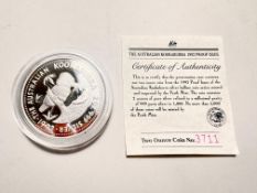 2 Dollars 1992 Australia Kookaburra 2 Oz Silber