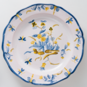 Platte Fayence sign. Antoine Montagnon Nevers, 19. Jhd.