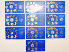 10 x Kursmünzensatz BRD Deutsche Mark
