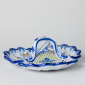 Henkelschale Fayence sign. "E. Georges" Nevers 20 Jhd.