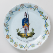 Teller Fayence Militaria dat. 1789, Frankreich