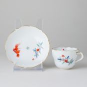 Meissen Mokkagedeck 2 tlg. Roter Vogel 1. Wahl Pfeifferzeit