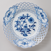 Meissen Durchbruchteller Zwiebelmuster 28 cm 1. Wahl Knaufzeit unbesch.