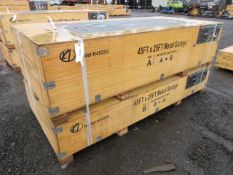 2025 KJ K4525G 45' X 25' DOUBLE GARAGE STEEL BARN SHED W/ SIDE MAN DOOR, RED-BROWN COLOR (UNUSED)