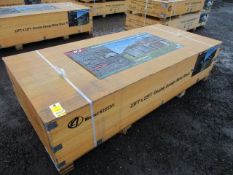 2025 KJ K2223G 23' X 22' DOUBLE GARAGE METAL SHED W/ SIDE MAN DOOR, RED-BROWN COLOR (UNUSED)