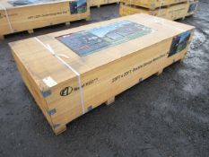 2025 KJ K2223G 23' X 22' DOUBLE GARAGE METAL SHED W/ SIDE MAN DOOR, RED-BROWN COLOR (UNUSED)