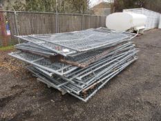 APPROX (22) ASSORTED 12' X 8' & 10' X 6' GALVANIZED CHAINLINK FENCE PANELS