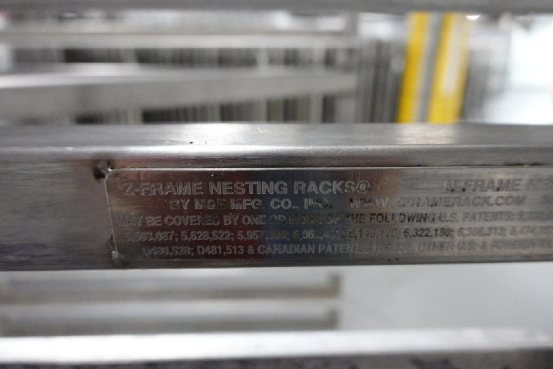 Aluminum Z-frame nesting bakery racks, 26 in. long x 18 in. wide x 70 ...
