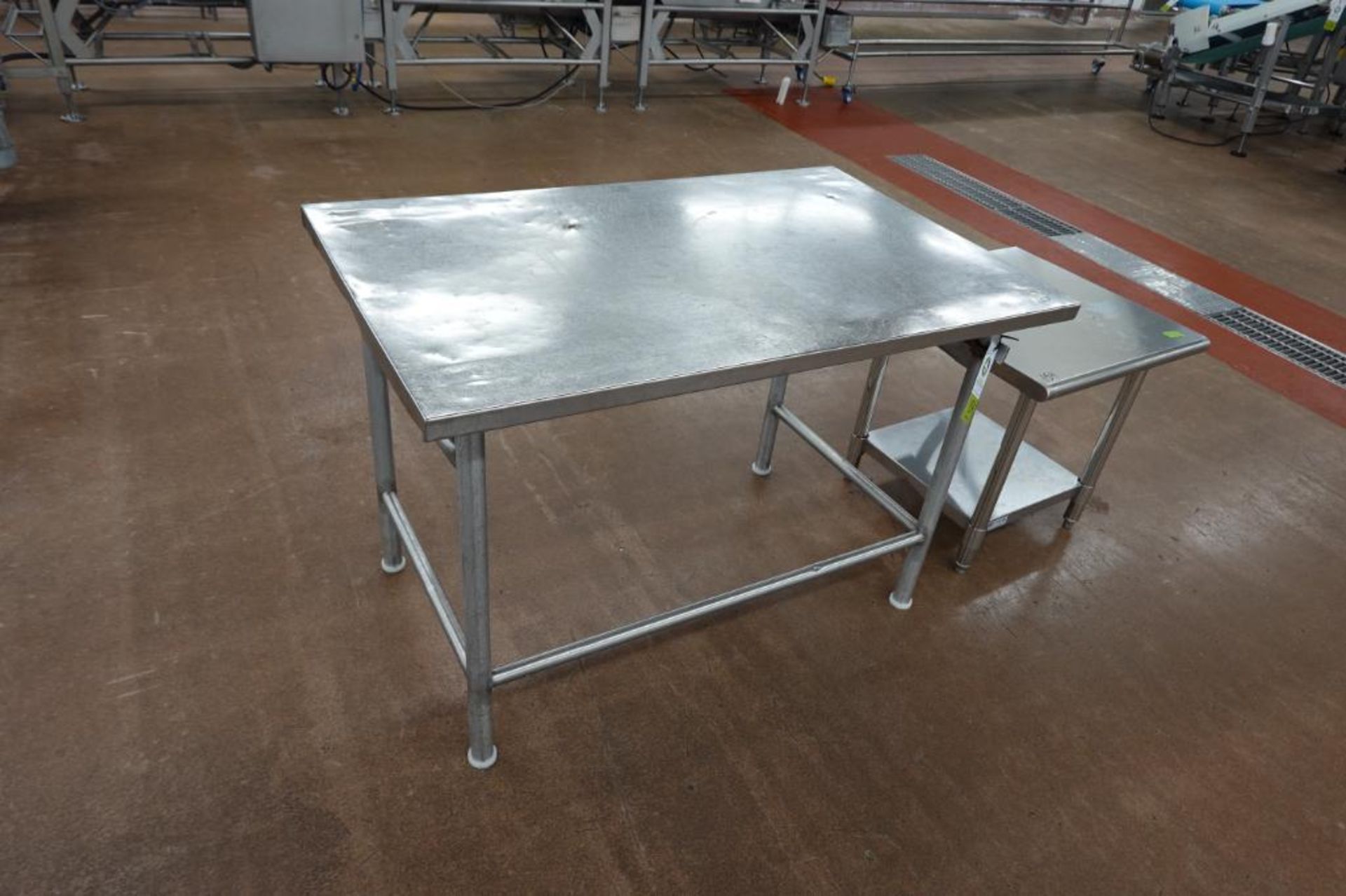 Ss Table Column (2) SS tables, 48 in. x 30 in. x 33 in. tall, 24 in. x 24 in. x 24 in ...