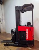 RAYMOND (1998) EASI-R30TT 3,000 LB. CAPACITY 36V ELECTRIC REACH TRUCK WITH 216” MAX. LIFT HEIGHT,