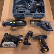 LOT/ MASTERCRAFT CORDLESS POWER TOOL SET WITH BATTERIES & CHARGER [UNIT SHOP-5]