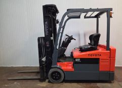 TOYOTA (2003) 7FBEU20 4,000 LB. CAPACITY 48V 3-WHEEL ELECTRIC FORKLIFT WITH 189” MAX. LIFT HEIGHT,