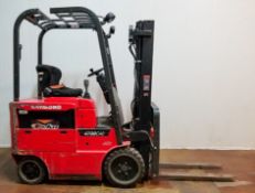 RAYMOND (2016) 4700-C40TT 4,000 LB. CAPACITY 48V ELECTRIC FORKLIFT WITH 189” MAX. LIFT HEIGHT, 3-