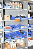LOT/ CONTENTS OF SHELF - INCLUDING CHEMICALS, SHOP SUPPLIES, TOOLS, LUBRICANT