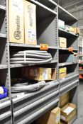 LOT/ CONTENTS OF SHELF - INCLUDING FLEX CONDUIT, TERMINAL BLOCKS, ELECTRICAL COMPONENTS