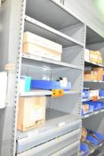 LOT/ CONTENTS OF SHELF - INCLUDING AXIAL FANS, HIGH BAY LIGHT SENSORS, SCALE INTERFACE, BEAM