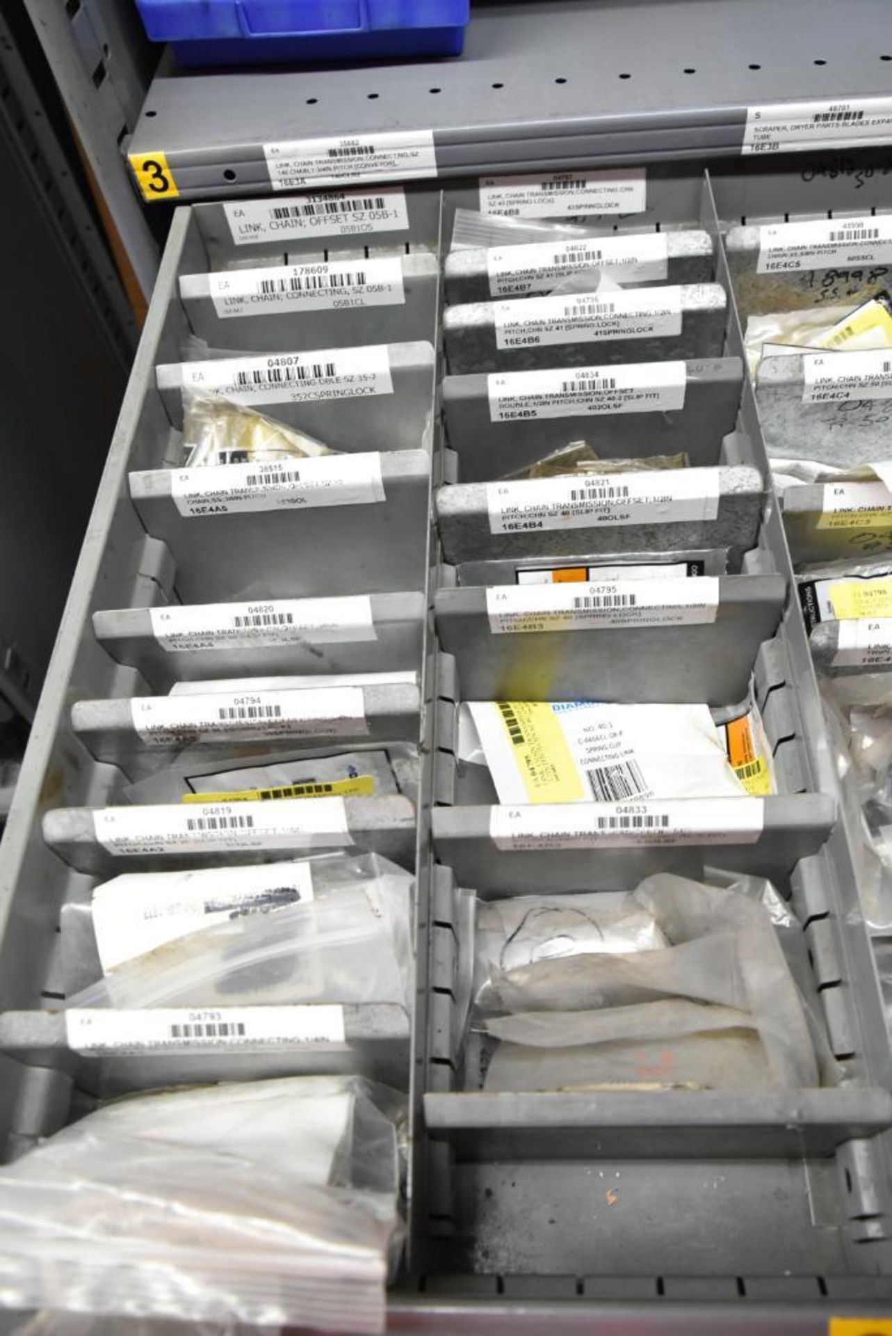 Roller Chain Link Assortment Shelf Display - Complete Repair And Maintenance Kit