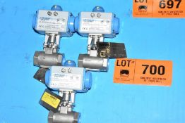 LOT/ (3) JAMESBURY 1" STAINLESS STEEL POWER ACTIVATE VALVES [RIGGING FEES FOR LOT #700 - *TBD USD
