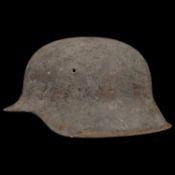 WWII Nazi German M42 Combat Helmet, Camouflage paint.