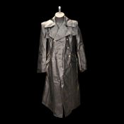 WWII Nazi German Gestapo leather coat black.