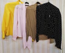 A large quantity of shirts and blouses to include Jaeger and Eastex of mixed sizes, a Windsor grey