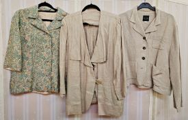 Various vintage jackets to include a cotton Principles jacket printed with tulips on a black ground,