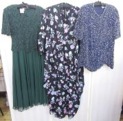 A large quantity of dresses and some tops, all size 16 plus, to include Jean Lee black dress printed