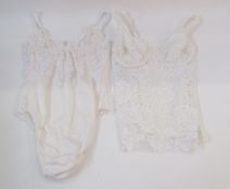 Assorted vintage underwear to include various basque/corsets with suspenders and cami, one