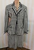 Black and white check wool suit labelled 'Christian Dior', pencil skirt, the jacket with a single