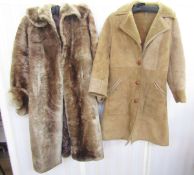 A gentleman's vintage brown wool coat labelled C & A with a brown velvet collar, a gentleman's