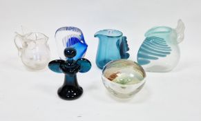 Collection of Art glass including a Pauline Solven vase of globular form, etched with cloud-shaped