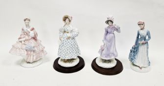 Four Royal Worcester limited edition figures from the Victoria and Albert Museum Walking-Out Dresses