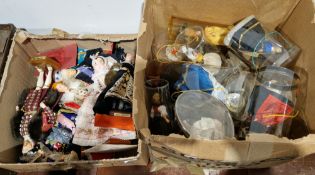 Two boxes of collectors and souvenir dolls, mid-20th century and later, many boxed, dressed in