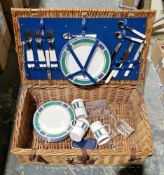 Marla melamine picnic set contained within wicker basket
