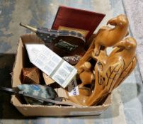 Framed giant atlas moth, framed watercolour of St Waltran's Church dated 1955, another watercolour