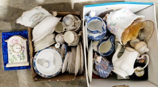 Grafton Rose Negre part tea service, a Spode Compton & Woodhouse ceramic mantel clock in box, a