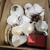 Beswick model of a dove, House of Faberge decorative oval dish, quantity of Royal commemorative mugs