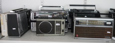 Collection of mainly Grundig vintage transistor radios including models Music Boy 160, Melody Box