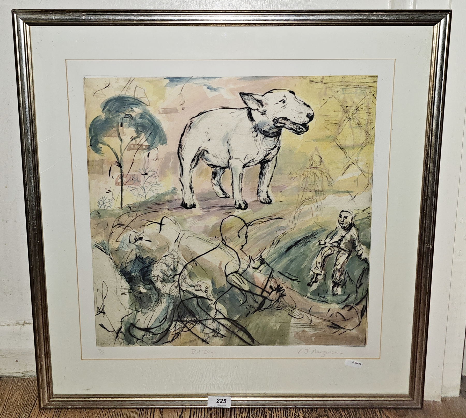V.J. Margerison (21st Century) Coloured etching on paper Bull Dog Titled and signed in pencil, - Image 2 of 4