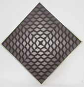 David Mills (British, 21st Century) Oil on canvas Chocolate Box 2, in the Op Art style, tilted,