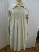 19th century farmer's smock, believed to be made in Gloucestershire, Cotswolds, hand stitched