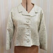 Vintage costume, to include an embossed printed silver cocktail suit, the cocktail dress with 'A'