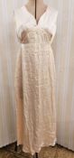 A 1930's apricot satin nightgown smocking detail to the bodice, a white cotton blouse with