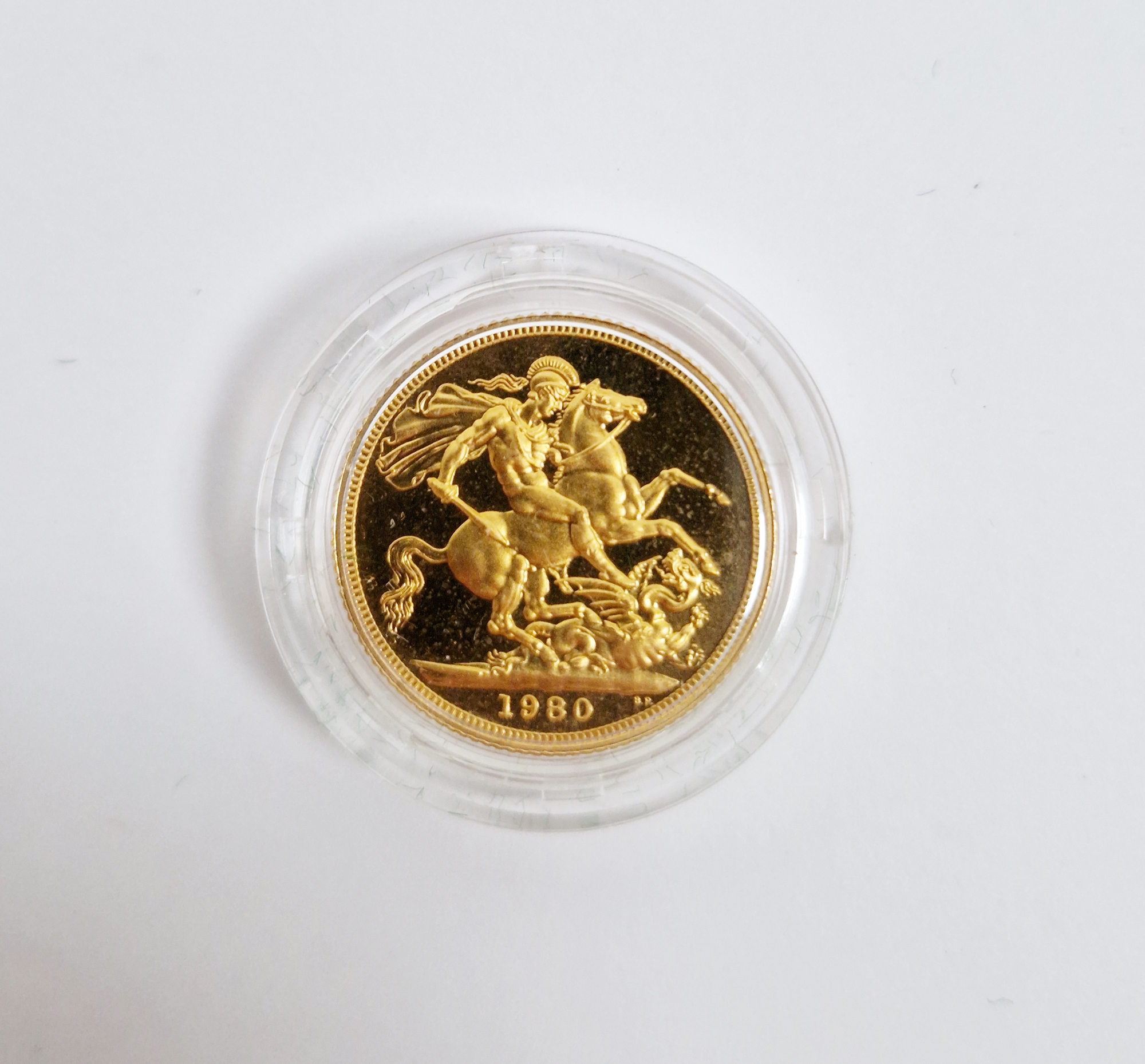 Elizabeth II Royal Mint gold 1980 sovereign in proof case - Image 2 of 3