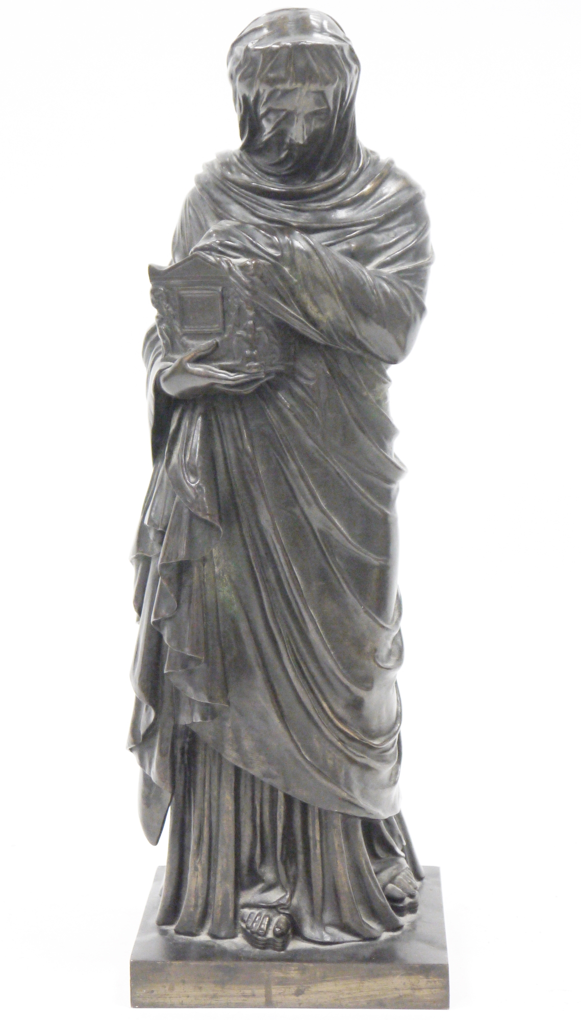 After Jacques-Leonard Maillet (1823-1894), bronze figure of Agrippina carrying  the ashes of