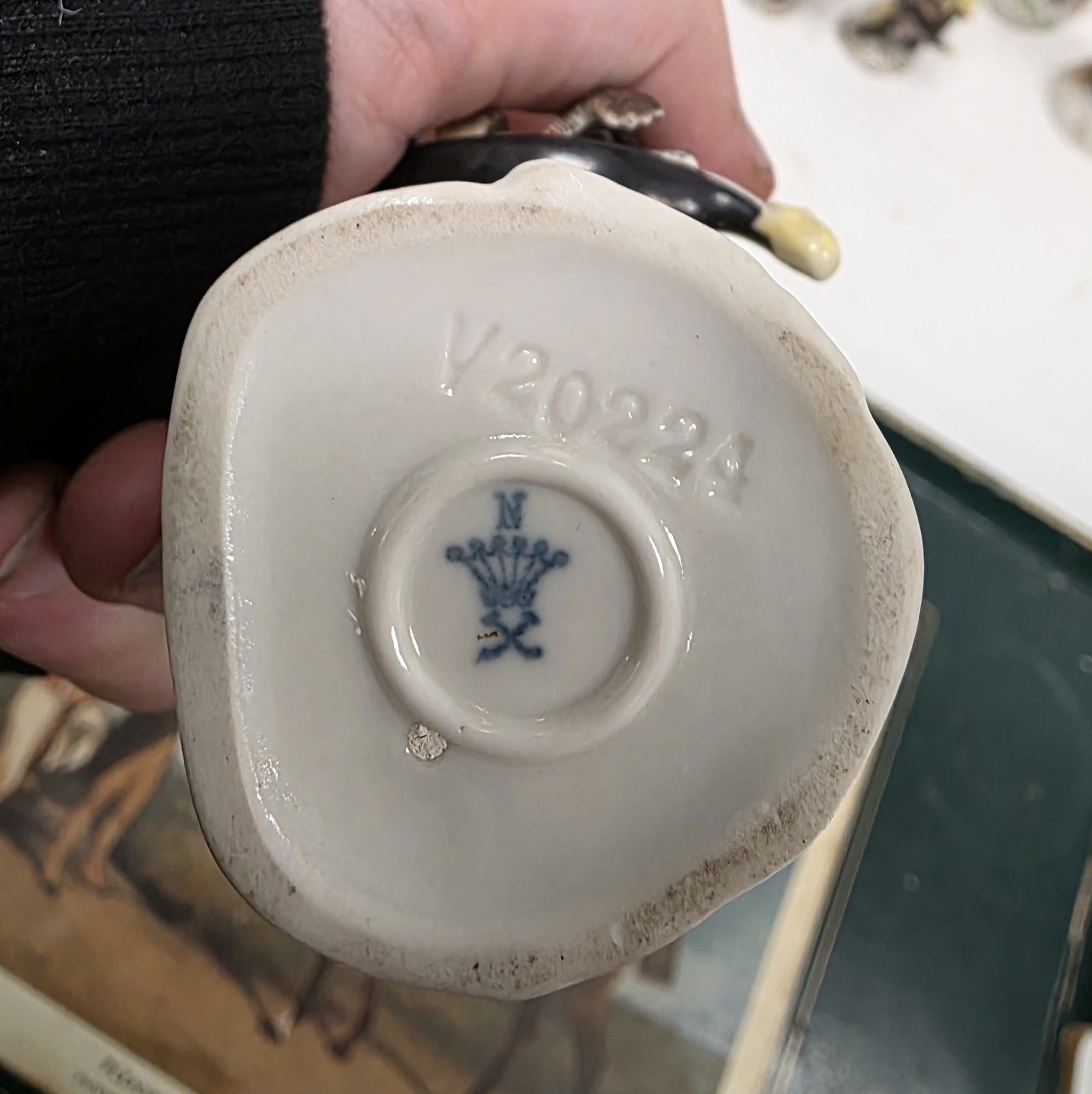 Pair of Dresden porcelain figures of Malabars, 20th century, printed blue marks, impressed numerals, - Image 2 of 8